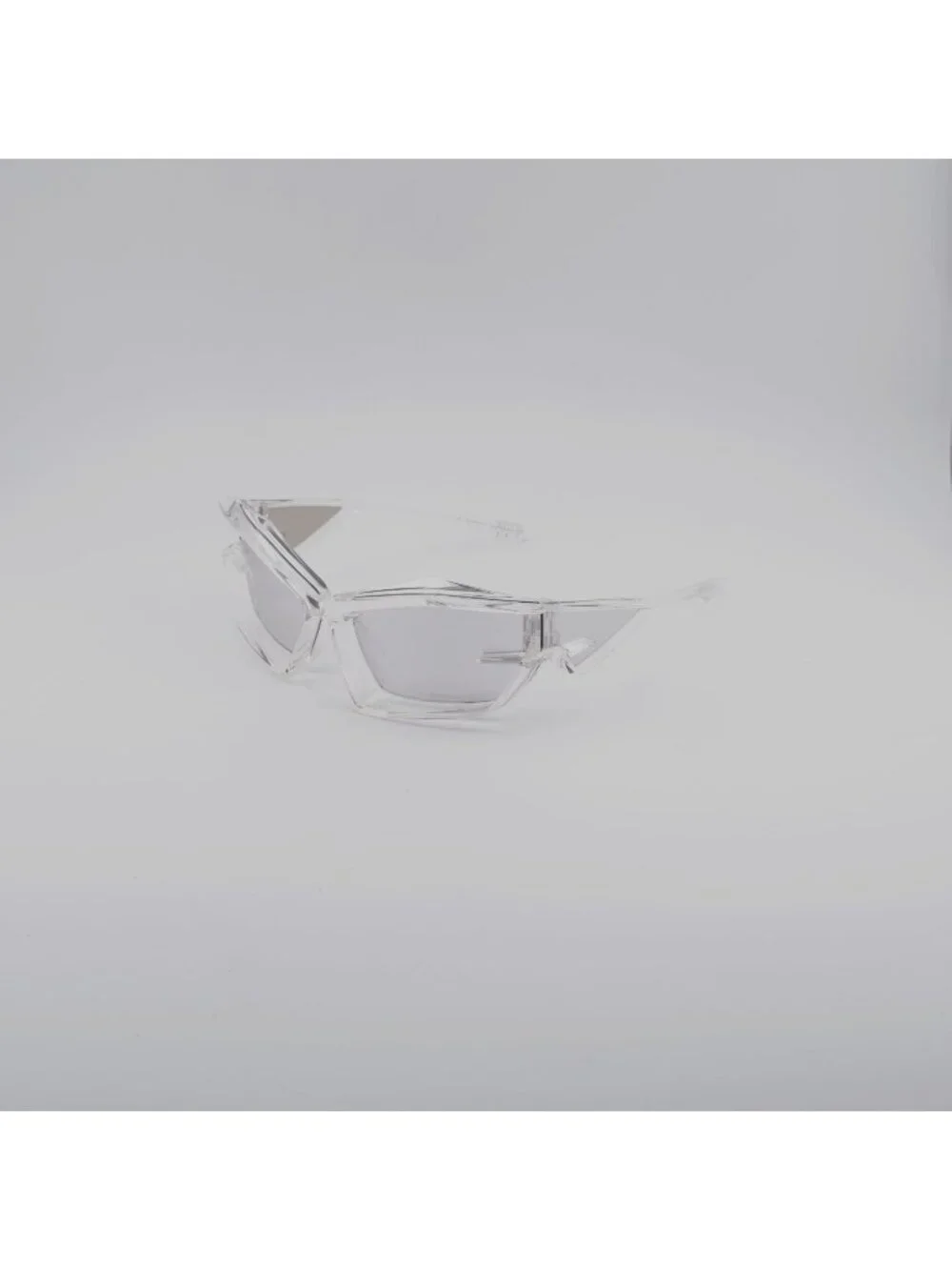 Givenchy GV40049U 26G Sunglasses Transparent Geometric Frame, Silver Lenses
